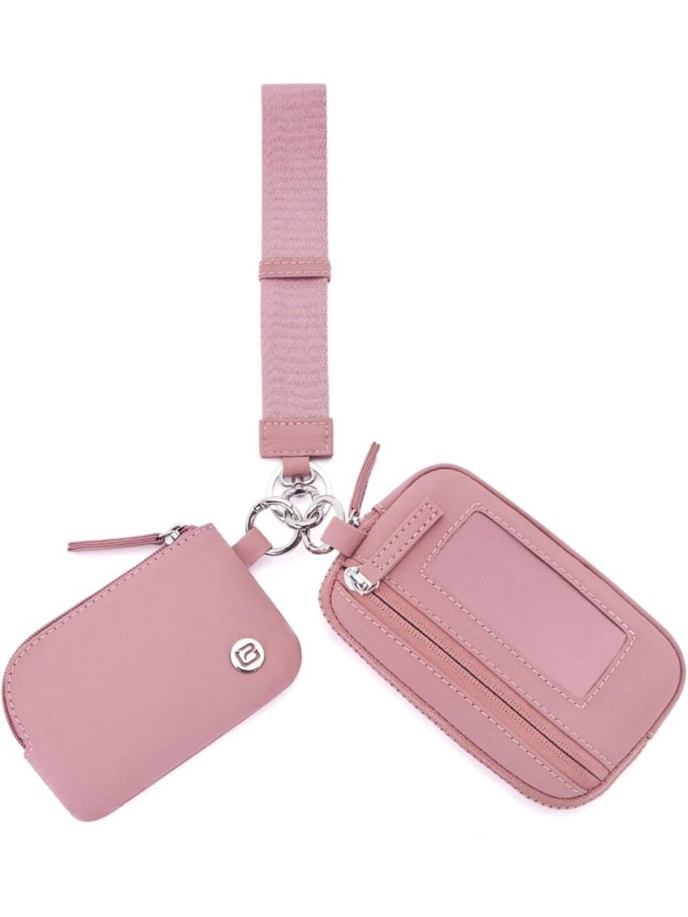 Stylish RFID Wristlet Wallet for Women - Dual Pouch Keychain Design